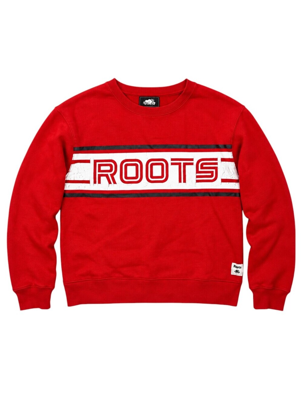 Roots Youth's Red Crewneck Sweatshirt with White Logo